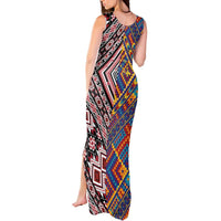 Tuvaluan and New Zealand Culture Tank Maxi Dress The Art of Kolose and Taniko - Polynesian Pride