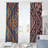 Tuvaluan and New Zealand Culture Window Curtain The Art of Kolose and Taniko - Polynesian Pride