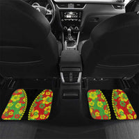 Personalised Vanuatu Running Car Mats Footprint and Hibiscus Polynesian Style