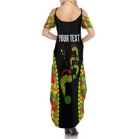 Personalised Vanuatu Running Summer Maxi Dress Footprint and Hibiscus Polynesian Style