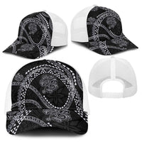 Hawaiian Kakau Art and Hisbiscus Tattoo Baseball Net Cap Tribal Pattern-Silver Style LT03 - Polynesian Pride