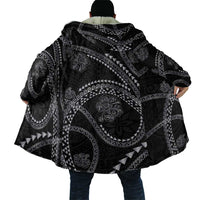Hawaiian Kakau Art and Hisbiscus Tattoo Cloak Tribal Pattern-Silver Style - Polynesian Pride