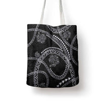 Hawaiian Kakau Art and Hisbiscus Tattoo Tote Bag Tribal Pattern-Silver Style - Polynesian Pride