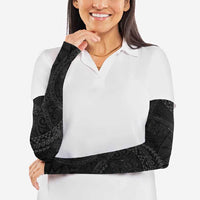 Hawaiian Kakau Art and Hisbiscus Tattoo Arm Sleeves Tribal Pattern-Black Gradient Style - Polynesian Pride