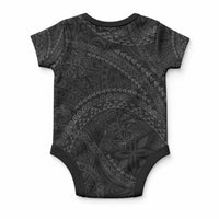 Hawaiian Kakau Art and Hibiscus Tattoo Baby Onesie