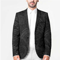Hawaiian Kakau Art and Hisbiscus Tattoo Blazer Tribal Pattern-Black Gradient Style - Polynesian Pride
