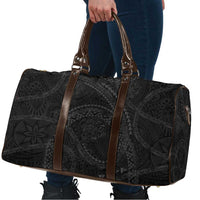 Hawaiian Kakau Art and Hisbiscus Tattoo Travel Bag Tribal Pattern-Black Gradient Style - Polynesian Pride