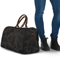 Hawaiian Kakau Art and Hisbiscus Tattoo Travel Bag Tribal Pattern-Black Gradient Style - Polynesian Pride