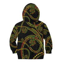 Hawaiian Kakau Art and Hisbiscus Tattoo Kid Hoodie Tribal Pattern-Reggae Style - Polynesian Pride