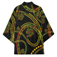 Hawaiian Kakau Art and Hisbiscus Tattoo Kimono Tribal Pattern-Reggae Style - Polynesian Pride