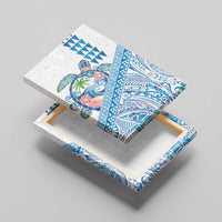Hawaiian Abstract Sea Turtle Canvas Wall Art Polynesian Tapa Art and Kakau Tattoo White WaterColor - Polynesian Pride