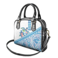 Hawaiian Abstract Sea Turtle Shoulder Handbag Polynesian Tapa Art and Kakau Tattoo White WaterColor - Polynesian Pride