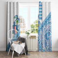 Hawaiian Abstract Sea Turtle Window Curtain Polynesian Tapa Art and Kakau Tattoo White WaterColor - Polynesian Pride