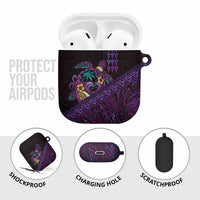 Hawaiian Abstract Sea Turtle AirPods Case Polynesian Tapa Art and Kakau Tattoo Purple WaterColor LT03 - Polynesian Pride