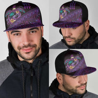 Hawaiian Abstract Sea Turtle Mesh Trucker Cap Polynesian Tapa Art and Kakau Tattoo Purple WaterColor - Polynesian Pride