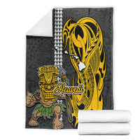 Hawaii Island Blanket Hawaiian Warrior and Kakau Symbols Abstract Tattoo LT03 - Polynesian Pride