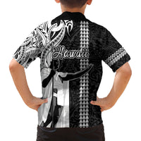 Hawaii Island Family Matching Off Shoulder Short Dress and Hawaiian Shirt Hawaiian King and Kakau Symbols Abstract Shoulder Tattoo LT03 - Polynesian Pride