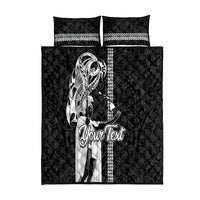 Custom Hawaii Island Quilt Bed Set Hawaiian King and Kakau Symbols Abstract Shoulder Tattoo LT03 Black - Polynesian Pride