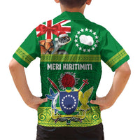 Cook Islands Meri Kiritimiti Family Matching Long Sleeve Bodycon Dress and Hawaiian Shirt Christmas Turtle - Cooks Islands Emblems and Polynesian Art Pattern LT03 - Polynesian Pride