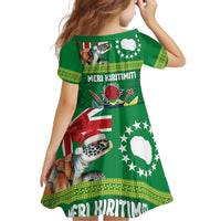 Cook Islands Meri Kiritimiti Family Matching Off The Shoulder Long Sleeve Dress and Hawaiian Shirt Christmas Turtle - Cooks Islands Emblems and Polynesian Art Pattern