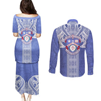 Tonga Apifoou School Couples Matching Puletasi Dress and Long Sleeve Button Shirt Ngatu and Polynesian Pattern LT03 - Polynesian Pride