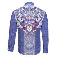 Tonga Apifoou School Family Matching Off Shoulder Long Sleeve Dress and Hawaiian Shirt Ngatu and Polynesian Pattern LT03 - Polynesian Pride