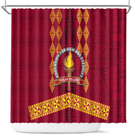 Tonga Beulah College Shower Curtain Ngatu and Polynesian Pattern LT03 Red - Polynesian Pride