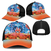 Hawaiian Love-Couple Dolphins and Flamingos Mesh Trucker Cap - Polynesian Pride