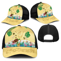 Hawaiian Alohawaii Baseball Net Cap Tropical Plants and Animals on The Beach - Polynesian Pride