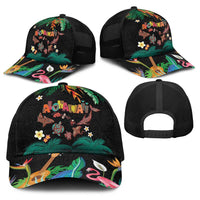 Hawaiian Alohawaii Baseball Net Cap Tribal Sea Animals Tattoo and Tropical Plants - Polynesian Pride