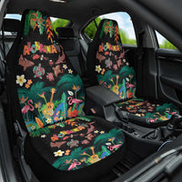Hawaiian Alohawaii Car Seat Cover Tribal Sea Animals Tattoo and Tropical Plants LT03 One Size Black - Polynesian Pride