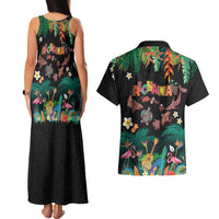 Hawaiian Alohawaii Couples Matching Tank Maxi Dress and Hawaiian Shirt Tribal Sea Animals Tattoo and Tropical Plants LT03 - Polynesian Pride
