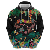 Hawaiian Alohawaii Zip Hoodie Tribal Sea Animals Tattoo and Tropical Plants LT03 - Polynesian Pride