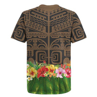 Hawaiian Hula Costume Rugby Jersey Tribal Tattoo and Tropical Plants Skirt - Polynesian Pride