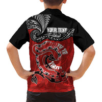 Personalised Aotearoa Toitu Te Tiriti Family Matching Off Shoulder Maxi Dress and Hawaiian Shirt Taniwha Tribal Motifs LT03 - Polynesian Pride