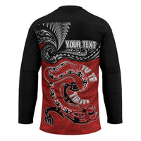 Personalised Aotearoa Toitu Te Tiriti Hockey Jersey Taniwha Tribal Motifs