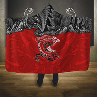 Aotearoa Toitu Te Tiriti Hooded Blanket Taniwha Tribal Motifs