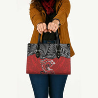 Aotearoa Toitu Te Tiriti Leather Bag Taniwha Tribal Motifs