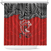 Aotearoa Toitu Te Tiriti Shower Curtain Taniwha Tribal Motifs