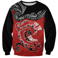 Personalised Aotearoa Toitu Te Tiriti Sweatshirt Taniwha Tribal Motifs