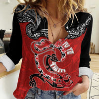 Personalised Aotearoa Toitu Te Tiriti Women Casual Shirt Taniwha Tribal Motifs LT03 Female Multicolor - Polynesian Pride