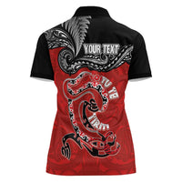 Personalised Aotearoa Toitu Te Tiriti Women Polo Shirt Taniwha Tribal Motifs LT03 - Polynesian Pride