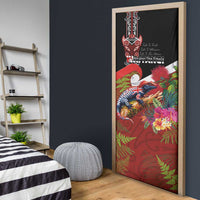 Aotearoa Toitu Te Tiriti Door Cover Waitangi-Honour The Treaty NZ Tuatara and Plants
