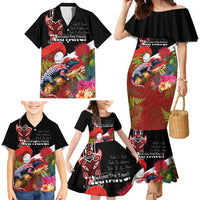 Aotearoa Toitu Te Tiriti Family Matching Mermaid Dress and Hawaiian Shirt Waitangi-Honour The Treaty NZ Tuatara and Plants LT03 - Polynesian Pride