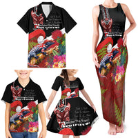 Aotearoa Toitu Te Tiriti Family Matching Tank Maxi Dress and Hawaiian Shirt Waitangi-Honour The Treaty NZ Tuatara and Plants LT03 - Polynesian Pride