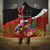 Aotearoa Toitu Te Tiriti Hooded Blanket Waitangi-Honour The Treaty NZ Tuatara and Plants