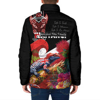 Aotearoa Toitu Te Tiriti Padded Jacket Waitangi-Honour The Treaty NZ Tuatara and Plants LT03 - Polynesian Pride