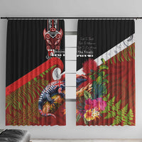 Aotearoa Toitu Te Tiriti Window Curtain Waitangi-Honour The Treaty NZ Tuatara and Plants