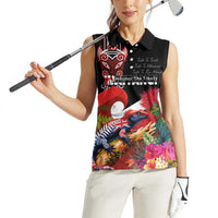 Aotearoa Toitu Te Tiriti Women Sleeveless Polo Shirt Waitangi-Honour The Treaty NZ Tuatara and Plants LT03 - Polynesian Pride
