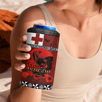 Tonga ANZAC Day 4 in 1 Can Cooler Tumbler Gallipoli Lest We Forget-Ngatu Art Tribal